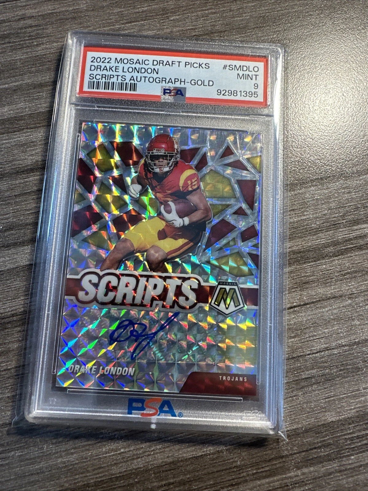 Drake London Panini Mosaic Draft Picks Scripts Autographs #SMDLO Gold