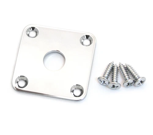 Gotoh Chrome Finish Metal Square Jack Plate for Gibson Les Paul® AP-0633-010