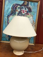 Kostka Vintage edle Craquelé Tischlampe Creme Lampe