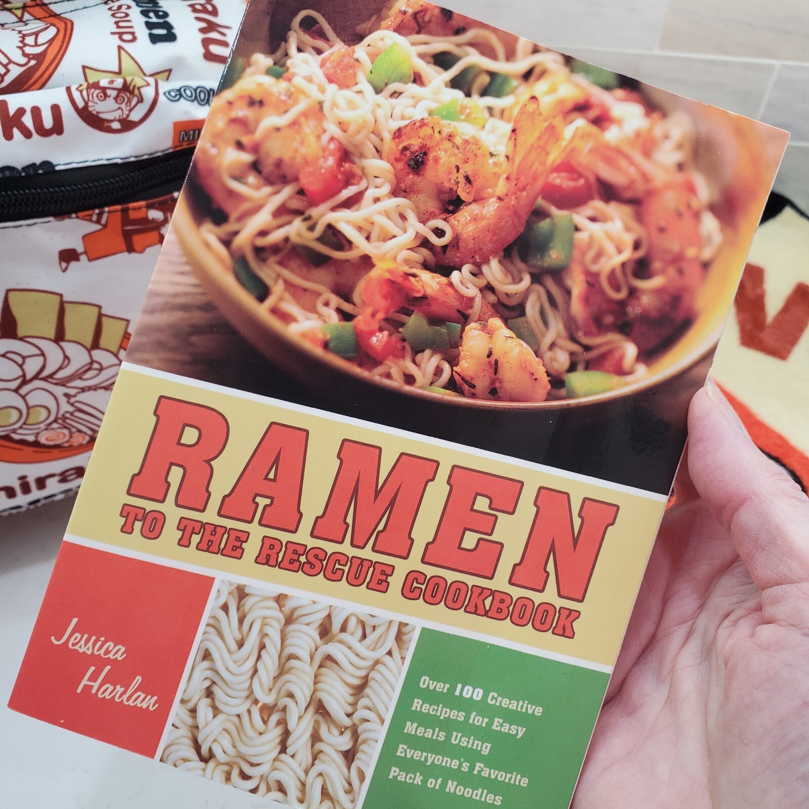 RAMEN NOODLE Gift Set - Backpack Blanket Candle Notepad Cookbook Fun & Useful