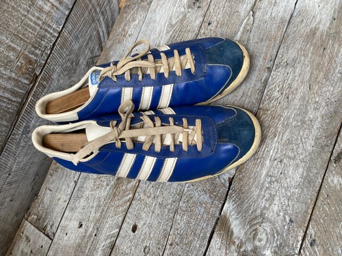 Vintage 80's Adidas blue-strike low-top blue sneakers Made in France sz 10 - Picture 9 of 17