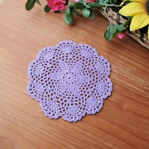 8 Inch Round Doilies Crochet Handmade Placemats Cotton Knitted Coasters 10pcs - Picture 6 of 19