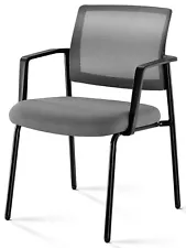 Fixed Chair With Mesh Backrest, Black/Grey Conference Chair, Stacking Chair