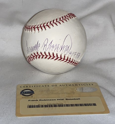 Frank Robinson signed baseball HOF inscription Steiner COA