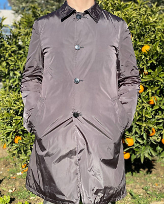Ermenegildo Z Zegna Long Metallic Light Jacket Trench Coat Windproof Size M 50