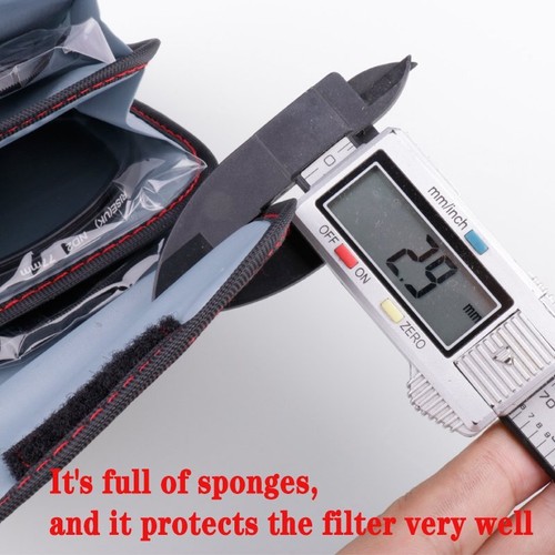 3 Pocket Camera Lens Filter Case Pouch for Camera Filter Storage Up to 82mm - Picture 7 of 9