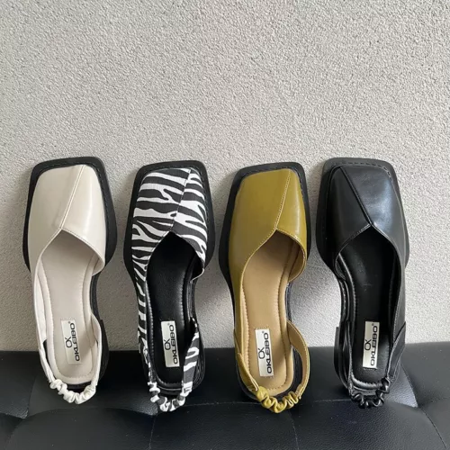 Woman Fashion Sandals Casual PU Low Rubber Rome Square heel Flat Back Strap Toe - Picture 2 of 55