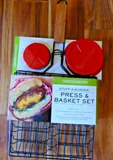 Charcoal Companion "Jucy Lucy" Stuff-A-Burger Press & Basket Set NEW