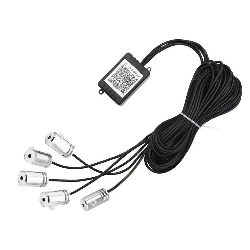 Bluetooth Phone APP Contro CarRGB LED Door Dash Ambient Light EL Wire Neon Strip - Image 3 of 4