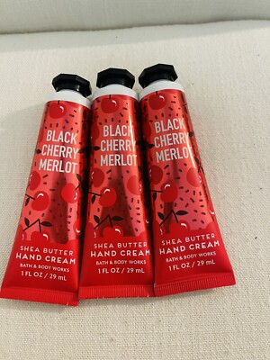 3 Bath & Body Works Black Cherry   Merlot  Hand Cream 1 fl oz SET of 3 New