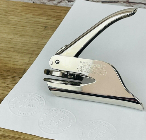 Vintage Official Pocket Seal Embosser Stamp Illinois Chanticleer Corporation
