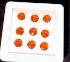 Natural CEYLON Orange Sapphire 6 mm Round Cut Lot 10 Pcs Certified A Gemstone