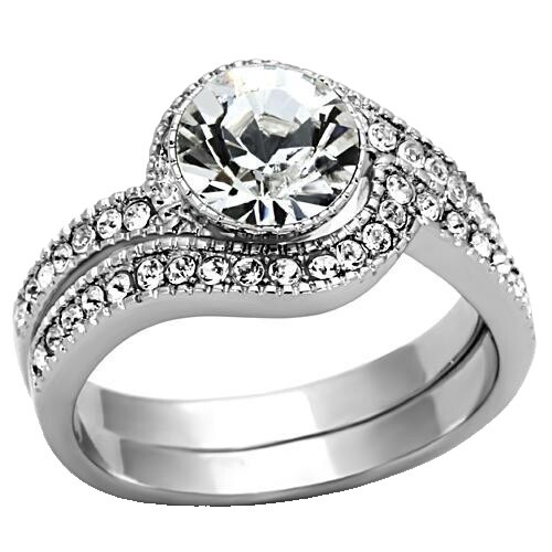 Anello Fidanzamento Donna CZ Taglio Principessa 0.6 Carati - Acciaio Inox 316, Taglia 7 - Foto 4