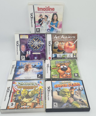 Nintendo DS Job Lot Of 7 Games: Millionaire; Imagine Dream Weddings; Art Academy