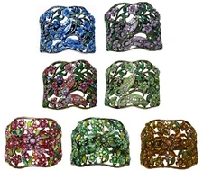 Set of  7 Crystal Butterfly Hair Holder Barrettes High Low Ponytail YY86900-4-7