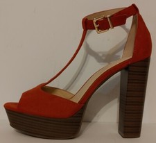 NEW  Jessica Simpson Pedey Rust Red Suede Sandals 5" Heels Size 8M US 38M EUR