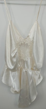 Victoria's Secret Vintage Silky Ivory White Lingerie Teddy Body Suit Size M