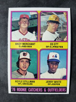 1976 Topps ROOKIE CATCHERS & OUTFIELDERS (Merchant/Ott/Stilman/White) card # 594