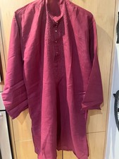 Indian Kurta Kurti Shirt Maroon with gold stud Size Large