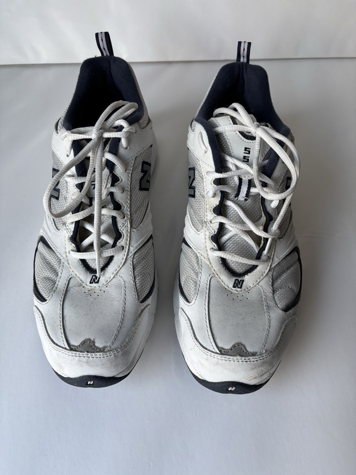 New Balance 557 MW557 Size 11 1/2 Walking Shoes White / Navy