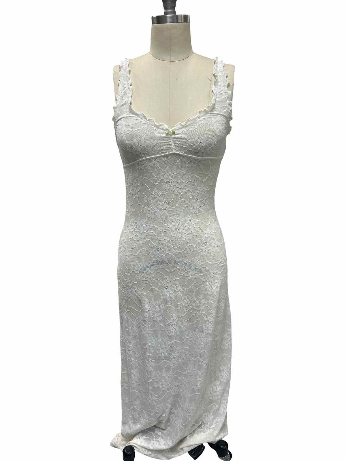 WE WORE WHAT SHEER LACE SLVLS MAXI DRESS SIZE: S
