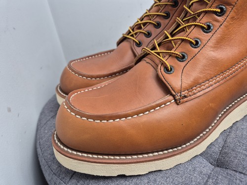 Botas Red Wing 10877 Moc Puntera Marrón Tostado Oro Cuero UK 10 US 11 EU 44 Ajuste Ancho EE - Imagen 7 de 22