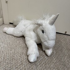 FAO Schwarz Floppy White Unicorn 14" Plush Stuffed Animal Toy 2021