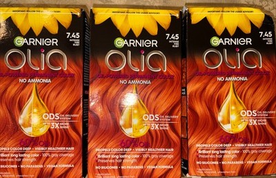 3ct Garnier Olia Bold INTENSE FIRE RUBY 7.45 Permanent Hair Color No Ammonia Red