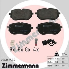 1x ORIGINAL® Zimmermann 26416.150.2 Bremsbelagsatz, Scheibenbremse Vorne, inkl.