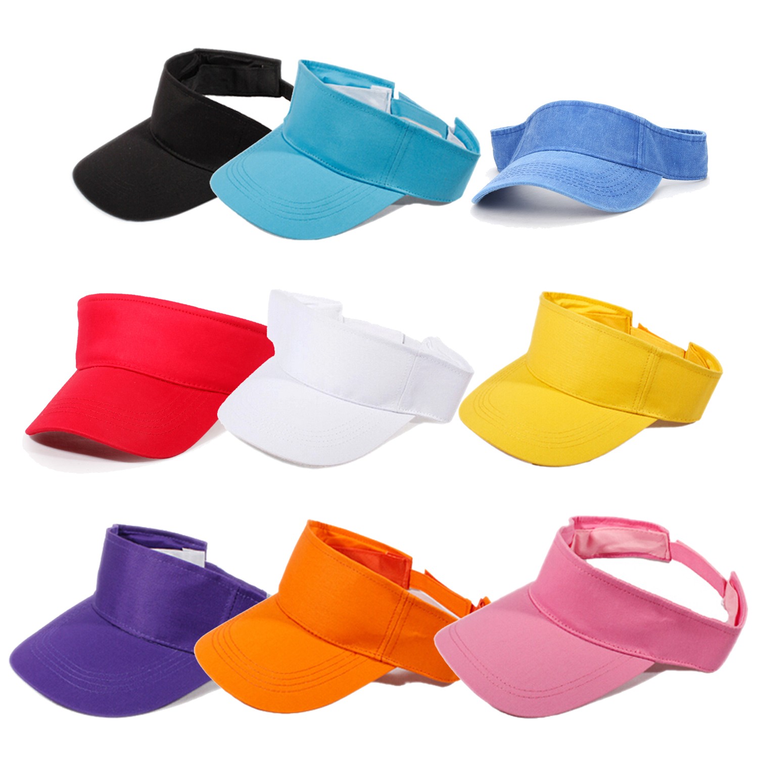 APL Parasole Piatto Cappello Sportivo Cappellino Colori Tennis Spiaggia Nuovo Regolabile 2748