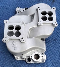 Wow 60s Mickey Thompson Round Corner Cross Ram Intake Manifold 2x4 Dual Quad 327 Wow 60s Mickey Thompson Round Corner Cross Ram Intake Manifold 2x4 Dual Quad 327