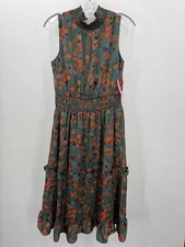 Pre-Owned THML Green Size Medium Floral Maxi Sleeveless Dress