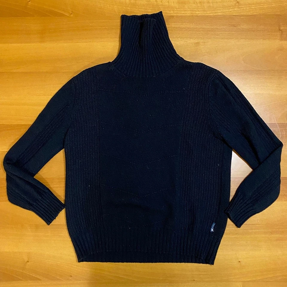 Cerruti Jeans Maglione Dolcevita Accollato Collo Alto Nero Classico Elegante - Imagen 3 de 4