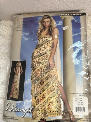 Dreamgirl gold sequin greek goddess costume Size L #greek #costume