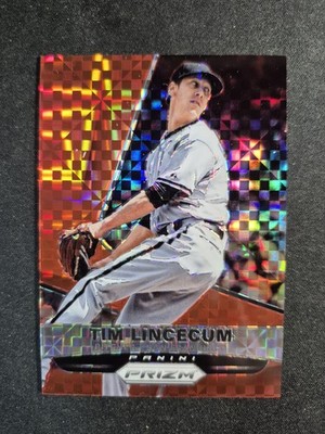 2015 Panini Prizm #4 Tim Lincecum Red Power Prizms 125/125 Bookend Giants