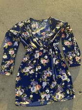 Lulu's That's a Wrap Navy Blue Floral Dress Sz Small