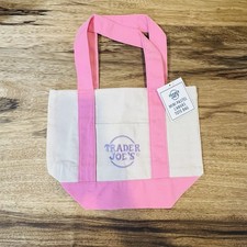 New Release Trader Joe  s Mini Canvas Spring Drop 2026 Pastel Pink Tote Bag