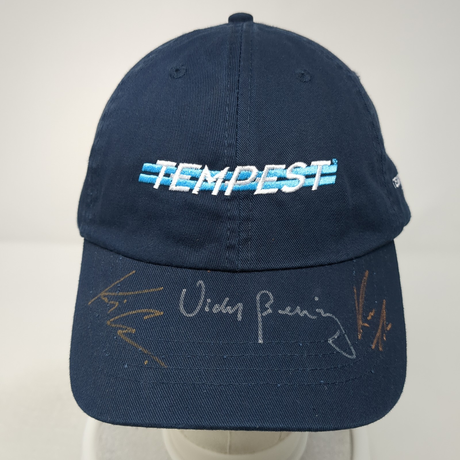 Tempest Strapback Baseball Hat Blue One Size Embr… - image 2
