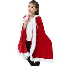 Christmas Santa Claus Hooded Cloak Mrs Santa Claus Velvet Hooded Cape Costume