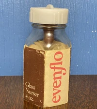VINTAGE Evenflo Glass Nurser Baby Bottle - NEW with Cap And Nipple 4 Oz, 70s NOS