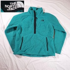 The North Face Snap Button Sherpa Pullover Blue Green Cyan Womens XL