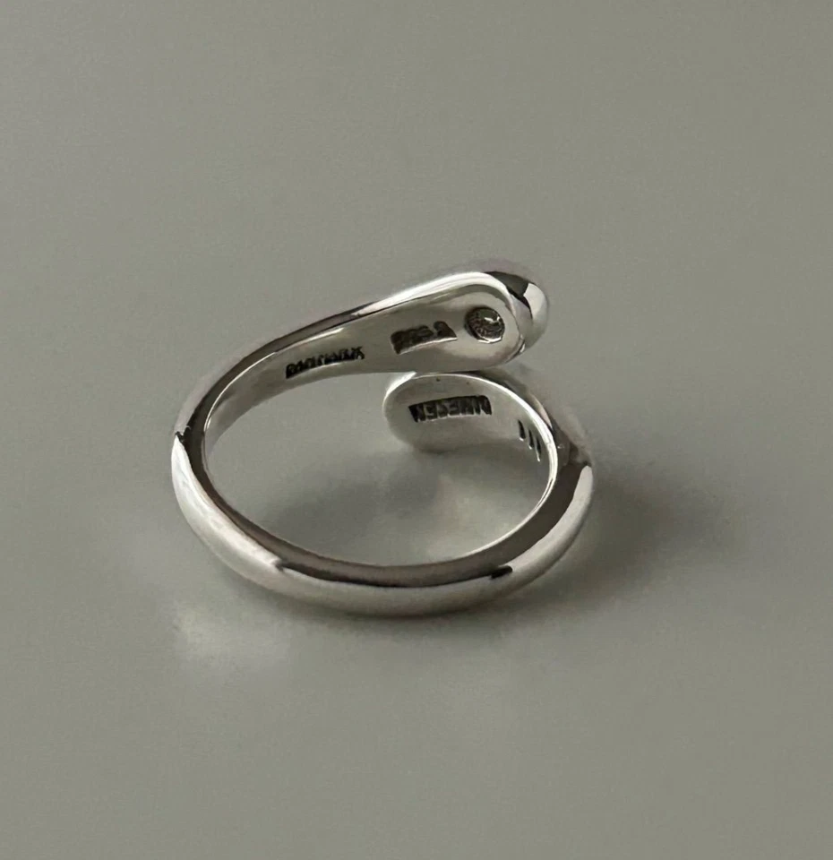 Anillo de plata esterlina Georg Jensen #411 de Agnete Dinesen 925S Dinamarca US6,5 Foto 3 de 4