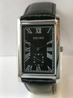VINTAGE SEIKO QUARTZ BLACK DIAL JAPAN MEN'S WORKING DRESS WATCH