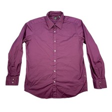 Hugo BOSS Purple Button Down Regular Fit Lucas Shirt Mens Size L