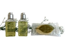 L'Occitane Verbena 2 Shower Gels Soap Bar with Verbena Leaves Travel Sizes NEW