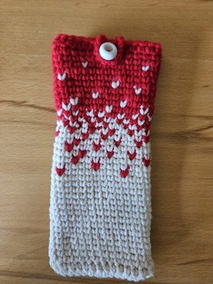  Handmade Brillenetui gehäkelt Boho Hülle Sonnenbrille Tasche Unikat Retro Herz
