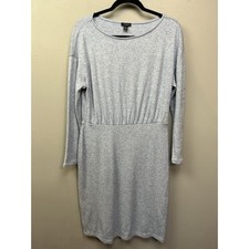 Ann Taylor Factory Blue Knit Dress Womens Size Medium Soft Stretch Lightweight