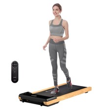 2.5HP Walking Pad Wood Under Desk Treadmill with Remote Control Home Gym Office