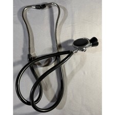 Marshall Dual Head Acoustic Stethoscope Black Tubing Chrome Medical Diagnostic