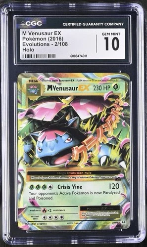 2016 POKEMON EVOLUTIONS HOLO #2 M VENUSAUR EX CGC 10 GEM MINT